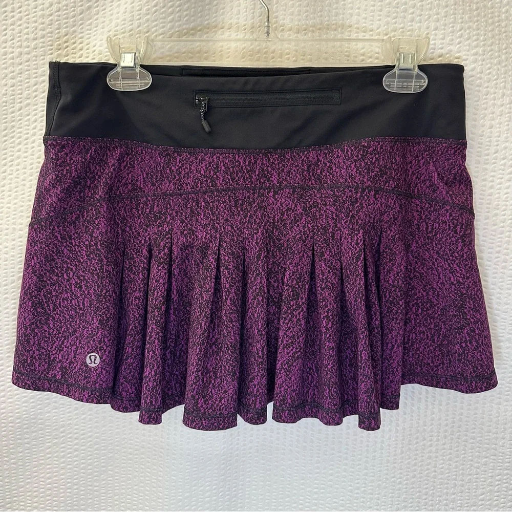 Lululemon Circuit Breaker Skirt Aurora Black Purple Tennis Golf Skort Size 8